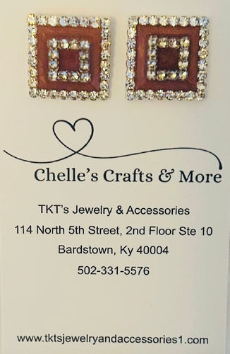 Square Halo Gems (Brown)