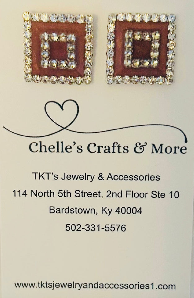 Square Halo Gems (Brown)