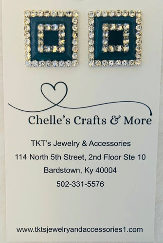 Square Halo Gems (Dark Blue)