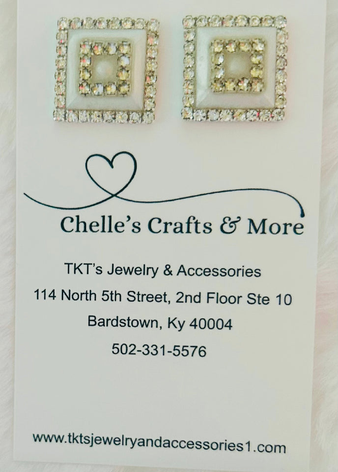 Square Halo Gems (White)