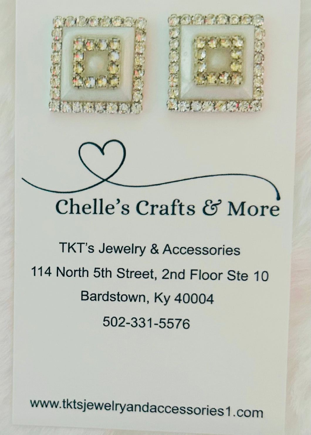 Square Halo Gems (White)