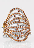 Stratospheric - Brown - Dazzling Rhinestones - Silver Bands - Ring - TKT’s Jewelry & Accessories 