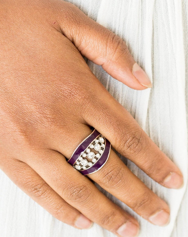 Trending Treasure - Purple - White Rhinestones - Ring - TKT’s Jewelry & Accessories 