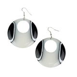 HAUTE Topic - White and Black - Shiny Acrylic Hoop Earrings - Life of the Party Exclusive August 2019 - TKT’s Jewelry & Accessories 